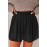 Black Smocked Waist Swiss Dot Casual Shorts